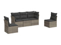 5-piece garden furniture set with grey resin wicker cushions CJEE80029