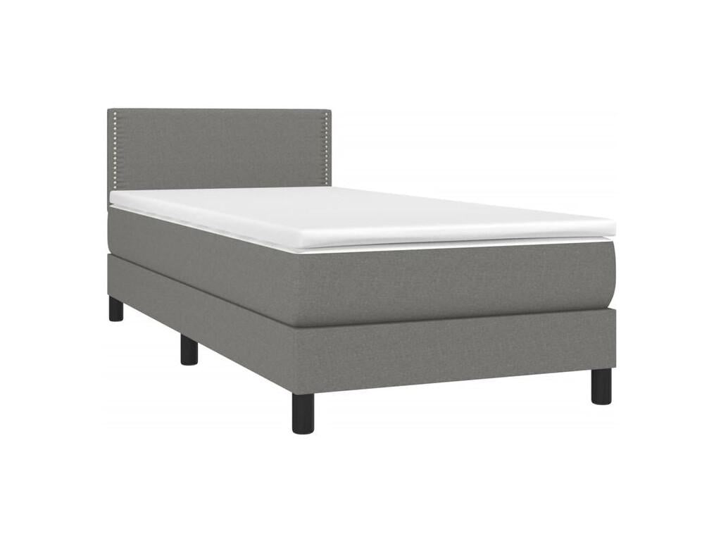 Ligniva bed base and mattress with LED lighting, Dark Grey, 100x200 cm, HJNS28869