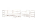 6-piece garden furniture set with cushions, white, solid wood ZZFS56330
