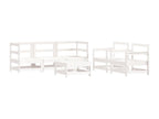 6-piece garden furniture set with cushions, white, solid wood ZZFS56330