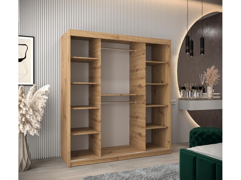 Dekonao Sliding Door Wardrobe 200/180/62 2 Doors Dekonao/Black NSCB73008