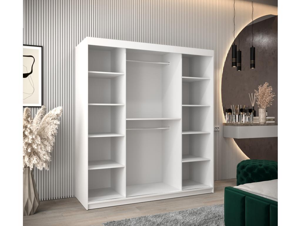 Dekonao Sliding Door Wardrobe 200/180/62 2 Doors White/White UIZQ92829