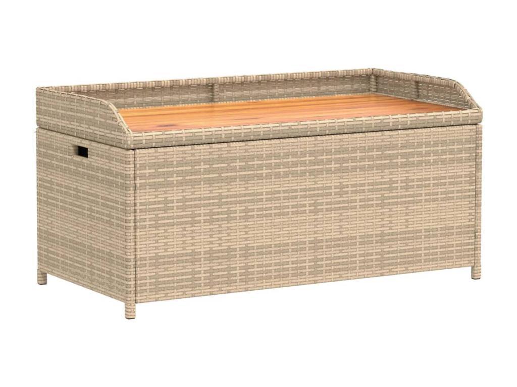 Nobelea beige storage bench in woven resin and wood, FVOZ92091