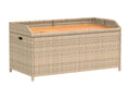Nobelea beige storage bench in woven resin and wood, FVOZ92091