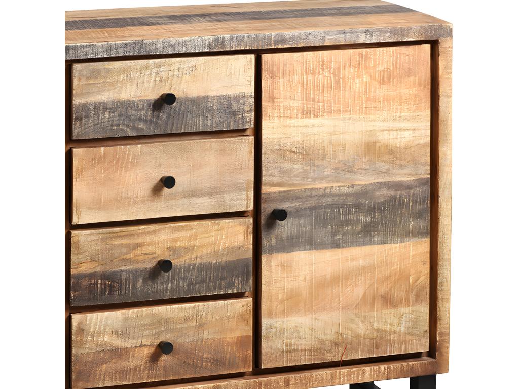 Dekonao - 2-Door, 4-Drawer Steel and Solid Wood Sideboard SLDN48332