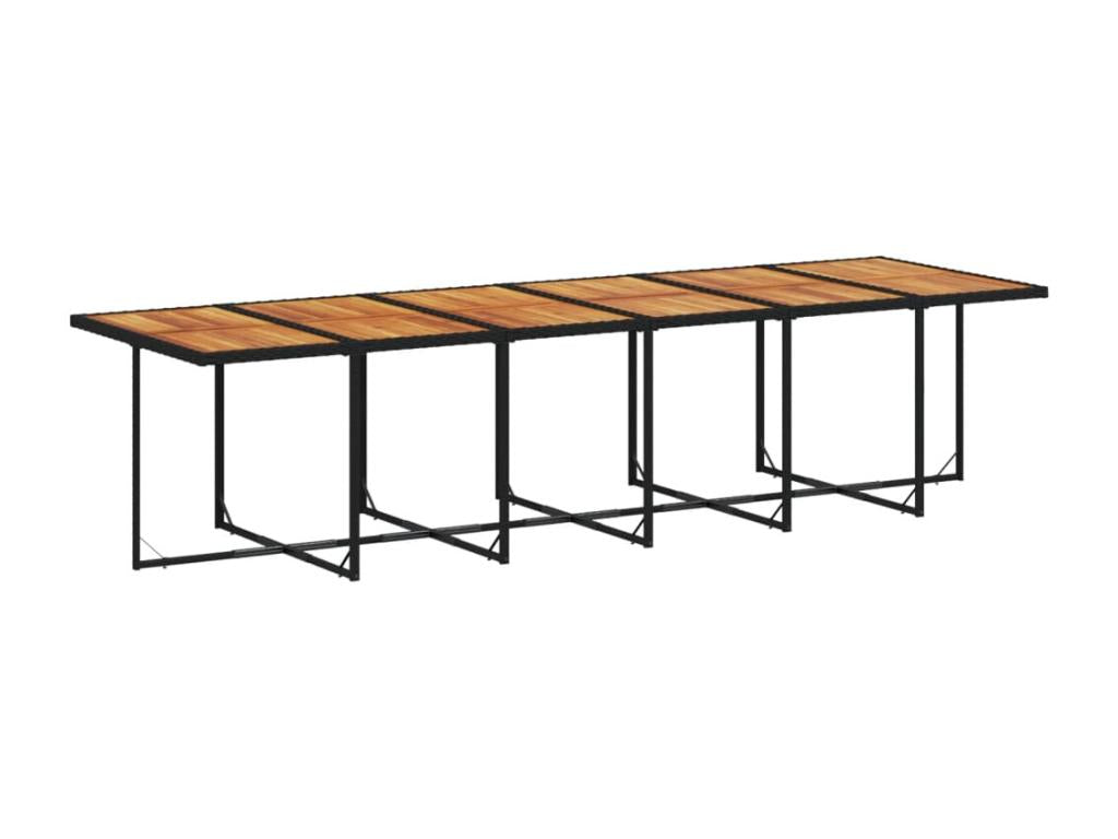 17-piece garden dining set with cushions, black resin wicker ZAFU68160