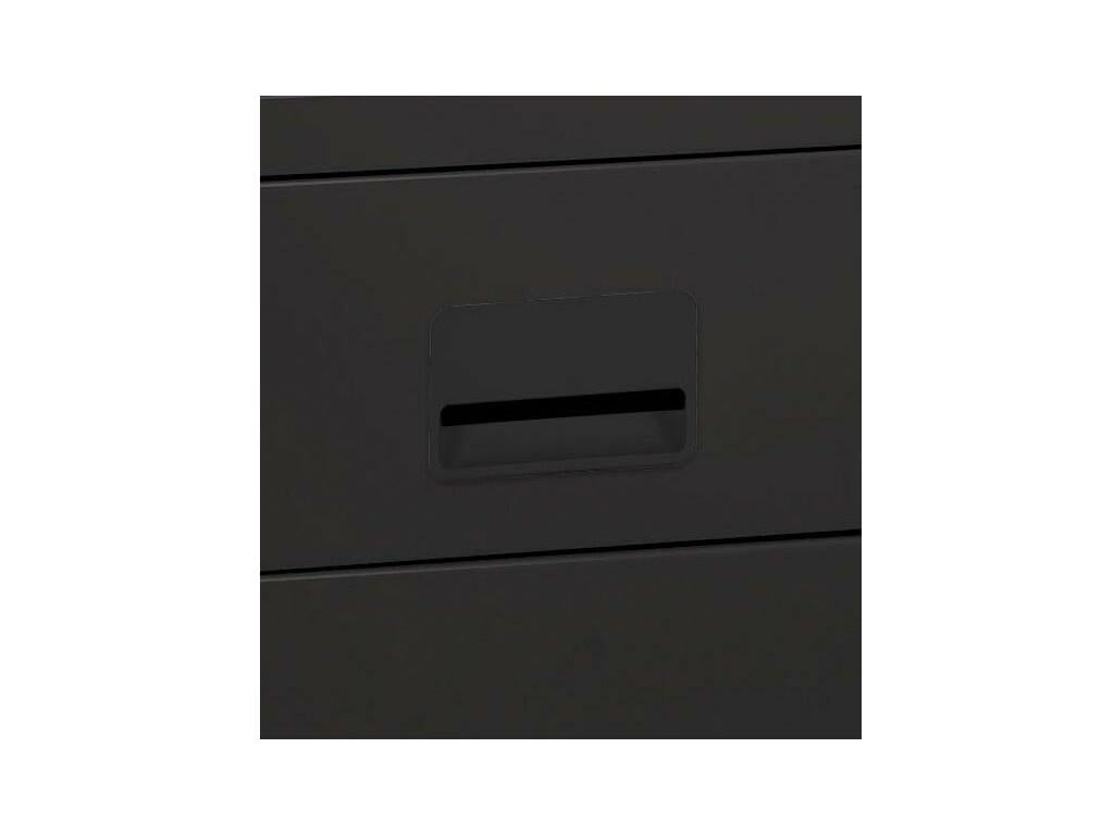 Low steel storage column with 3 drawers, matte black COWW83308