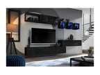 Wall-mounted TV unit, 120cm, black, SWITCH collection - Glossy finish. LZQL43171