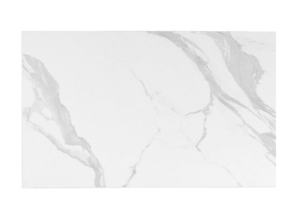 Spanila rectangular extendable porcelain and metal table - White top - Width 140/200 cm - Anthracite base LLVE03148