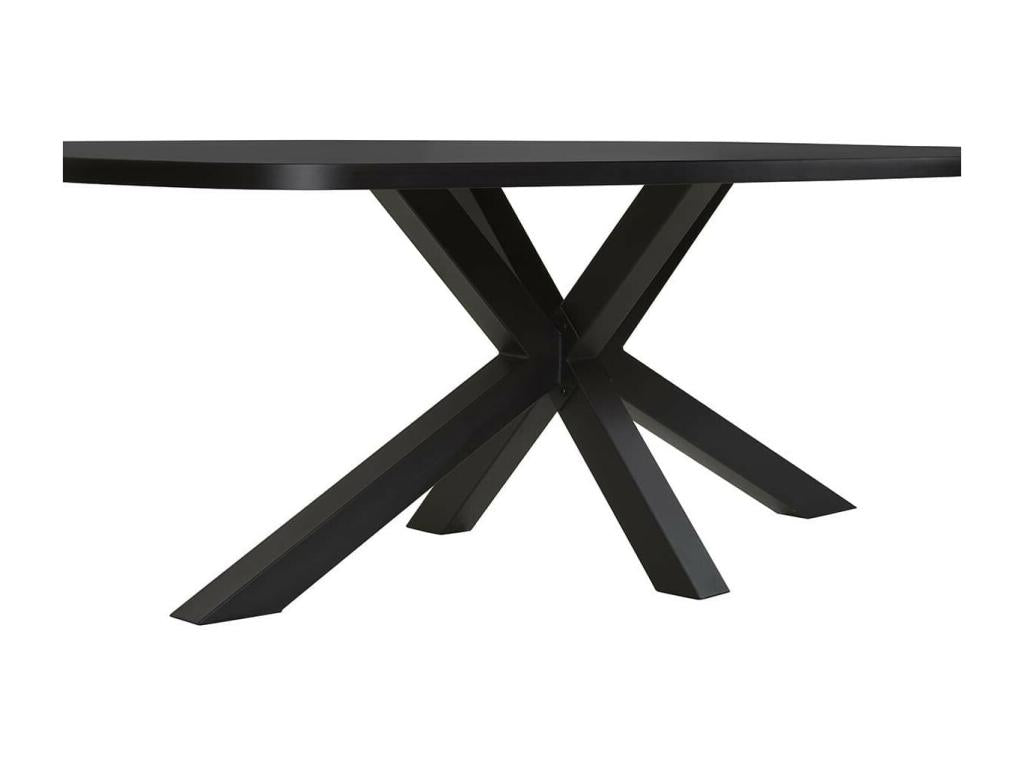 Dekonao - Oval Table 230cm Wood Look with Black Metal Star Base RPGR15925