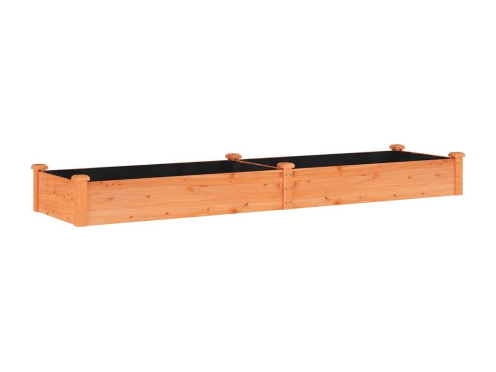 Raised garden bed with lining, 240x60x25 cm, solid fir wood, KFGO31144