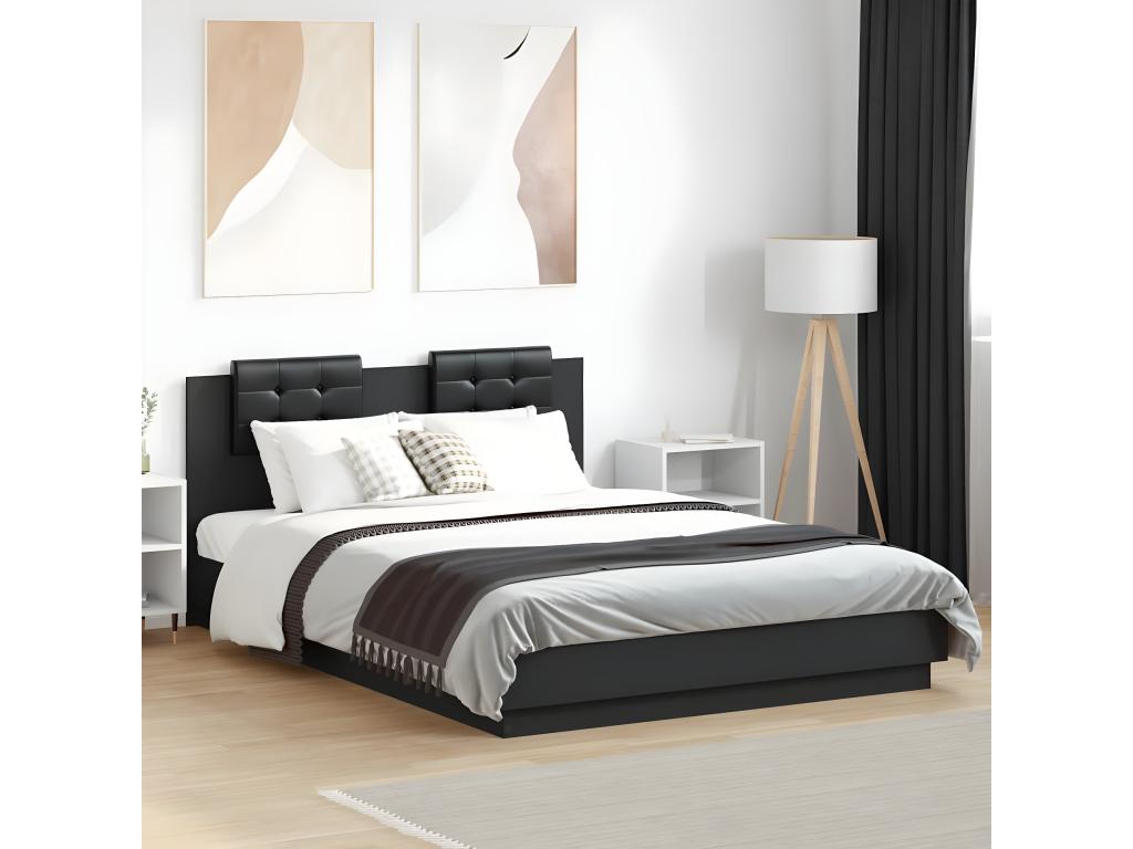 Black bed frame without mattress, 120x200 cm, WMXN02637