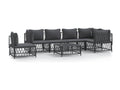 7-piece garden furniture set with cushions, anthracite steel XNHU47190
