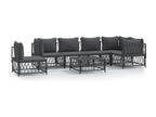 7-piece garden furniture set with cushions, anthracite steel XNHU47190
