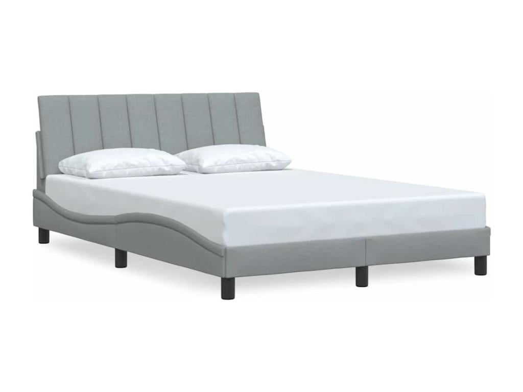 Light grey bed frame without mattress, 120x200 cm, fabric UPZS92535