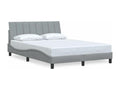 Light grey bed frame without mattress, 120x200 cm, fabric UPZS92535