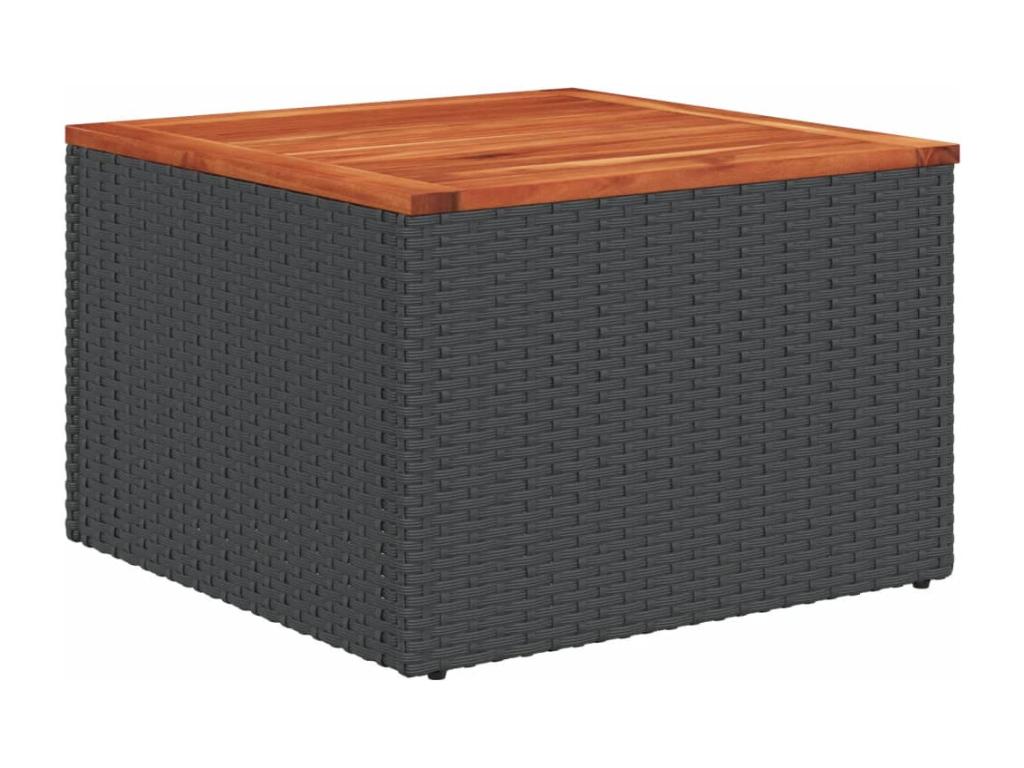 10-piece garden furniture set with cushions, black resin wicker LKPB84327