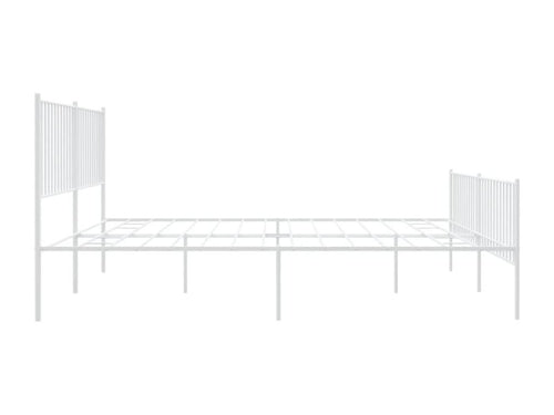 Metal bed frame with white headboard/footboard 180x200cm XTTB20802