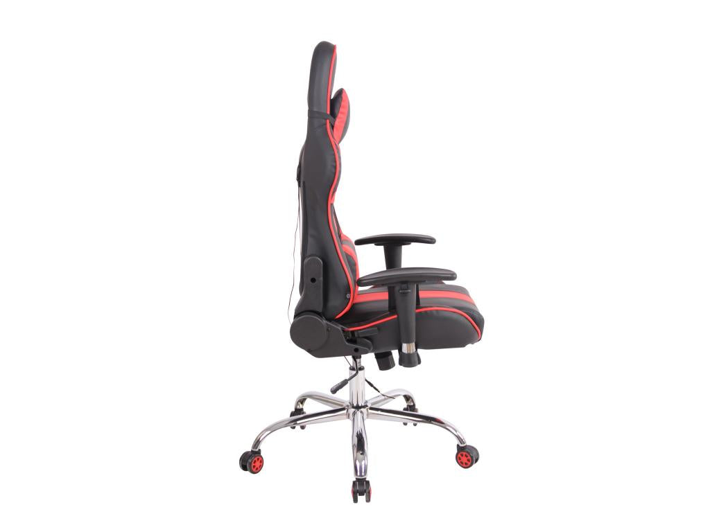 Office chair - Faux leather / Chrome metal - Black / Red - Nobellea XM XYCC35057