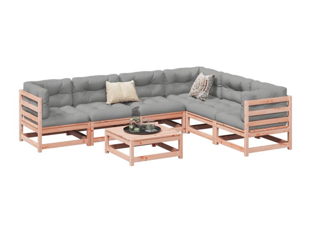 Dekonao GPJQ12813 7-piece garden furniture set with cushions, solid fir wood