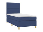 Upholstered bed base with mattress and blue LED lighting, 80x200cm, fabric XRNM41515