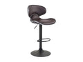 Bar stool - Faux leather / Chrome-plated metal - Brown - Ligniva V2 FMMR65717