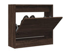 Brown oak shoe cabinet 60x21x57 engineered wood ELAC41612