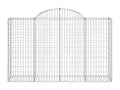 Arched gabion baskets, 11 pieces, 200x50x120/140 cm, galvanized iron, SDWM74669