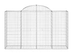 Arched gabion baskets, 11 pieces, 200x50x120/140 cm, galvanized iron, SDWM74669