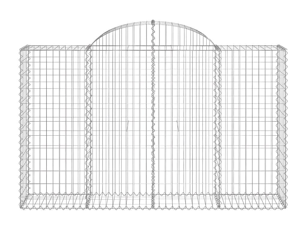 Arched gabion baskets, 11 pieces, 200x50x120/140 cm, galvanized iron, SDWM74669