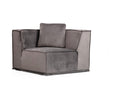 Nobellea Modular Left-Hand Corner Sofa with 4 Cushions, Solid Wood and Grey Fabric VKUS88702