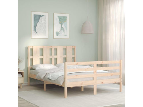 Bed frame with headboard 140x200 cm solid wood UVCI61772