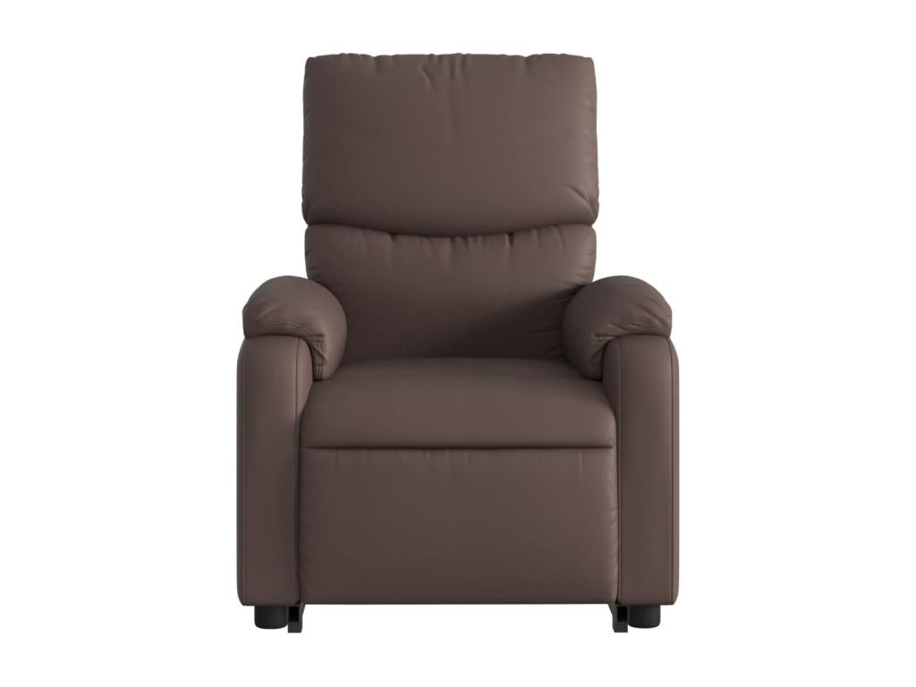Brown faux leather reclining armchair ATCK64150