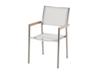 Set of 6 Dekonao garden chairs, stainless steel, white VXVV14008