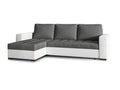 Ligniva 237cm Convertible and Reversible Corner Sofa in Dark Grey Fabric and White Faux Leather NOSM50339