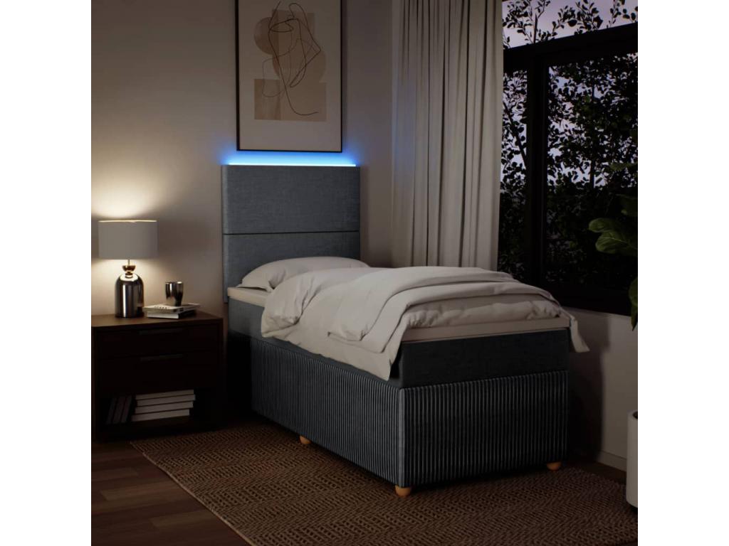 Dekonao bed base with light grey mattress 80x200 cm fabric IBBL94729