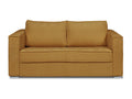 Dekonao LWNS72425 3-seater express convertible sofa in mustard yellow textured fabric - 140 cm sleeping area - 14 cm mattress
