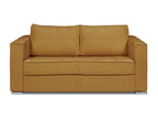 Dekonao LWNS72425 3-seater express convertible sofa in mustard yellow textured fabric - 140 cm sleeping area - 14 cm mattress