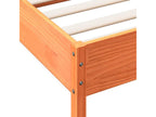 Bed frame without mattress, brown wax finish, 200x200cm, solid pine wood, SHDV39884