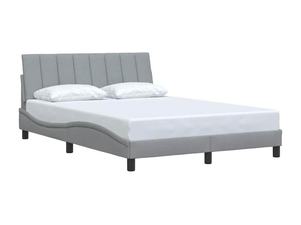 Light grey bed frame without mattress, 120x200 cm, fabric UPZS92535