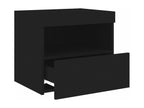 Bedside table with Ligniva LED light, black, 50x40x45 cm QYDV82259