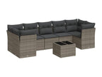 8-piece garden furniture set with grey resin wicker cushions BFRU28465