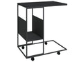 Side table with wheels, black, 55x36x63.5 cm, engineered wood, UFVJ93230