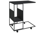 Side table with wheels, black, 55x36x63.5 cm, engineered wood, UFVJ93230