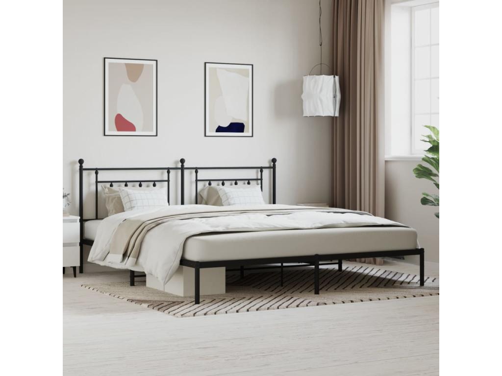Metal bed frame with black headboard 193x203 QCQL65093