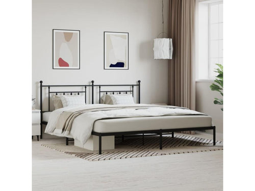 Metal bed frame with black headboard 193x203 QCQL65093