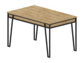 Nobellea Extendable Dining Table, Light Oak Wood and Black Metal TBUR64875
