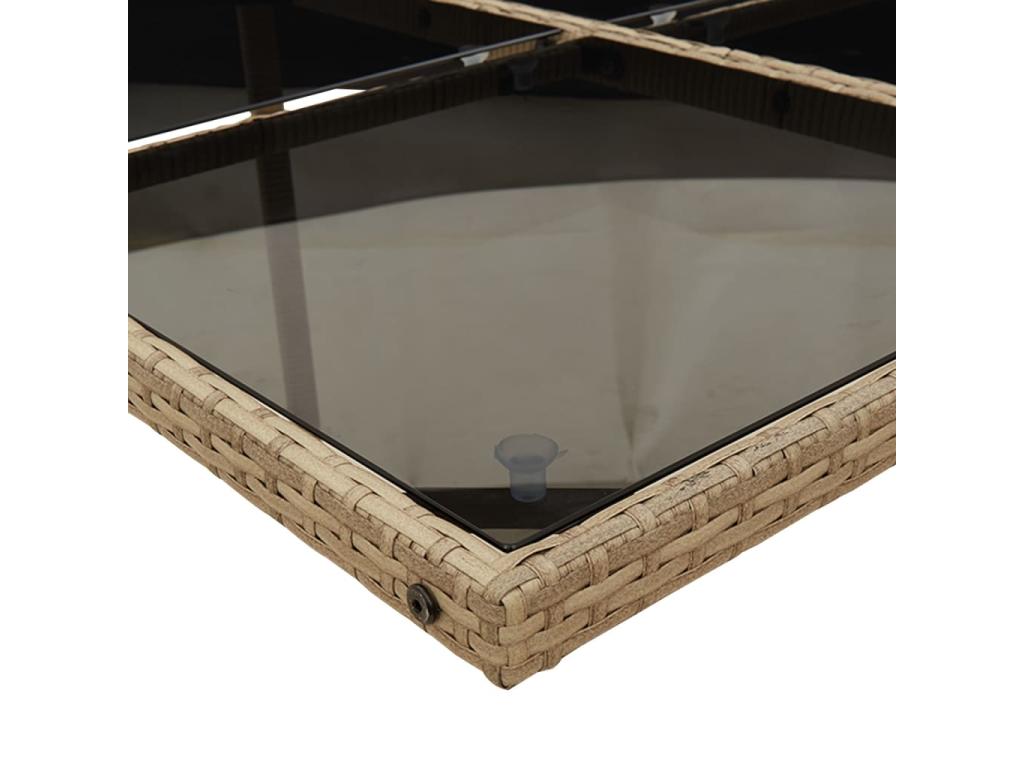 Dekonao 17-piece garden dining set and cushions, beige, NFZT69600