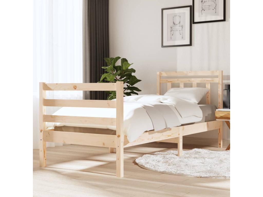 Bed frame without mattress, solid wood XPBE77473