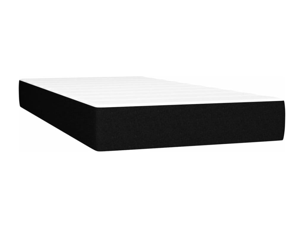 Upholstered bed base and mattress, black, 80x200 cm, fabric OXFS70970